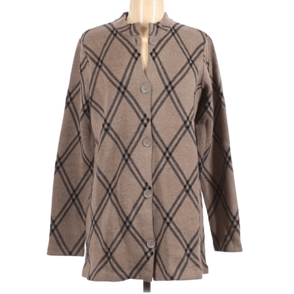 NWOT Button long sleeve Argyle Diamond stripe